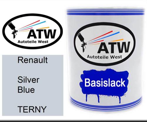 Renault, Silver Blue, TERNY: 1L Lackdose, von ATW Autoteile West.